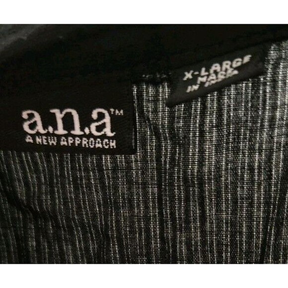 A.N.A. Womens Blouse Sz XL Black Long Sleeve Top Shirt Semi Sheer Floral Details - Picture 8 of 12